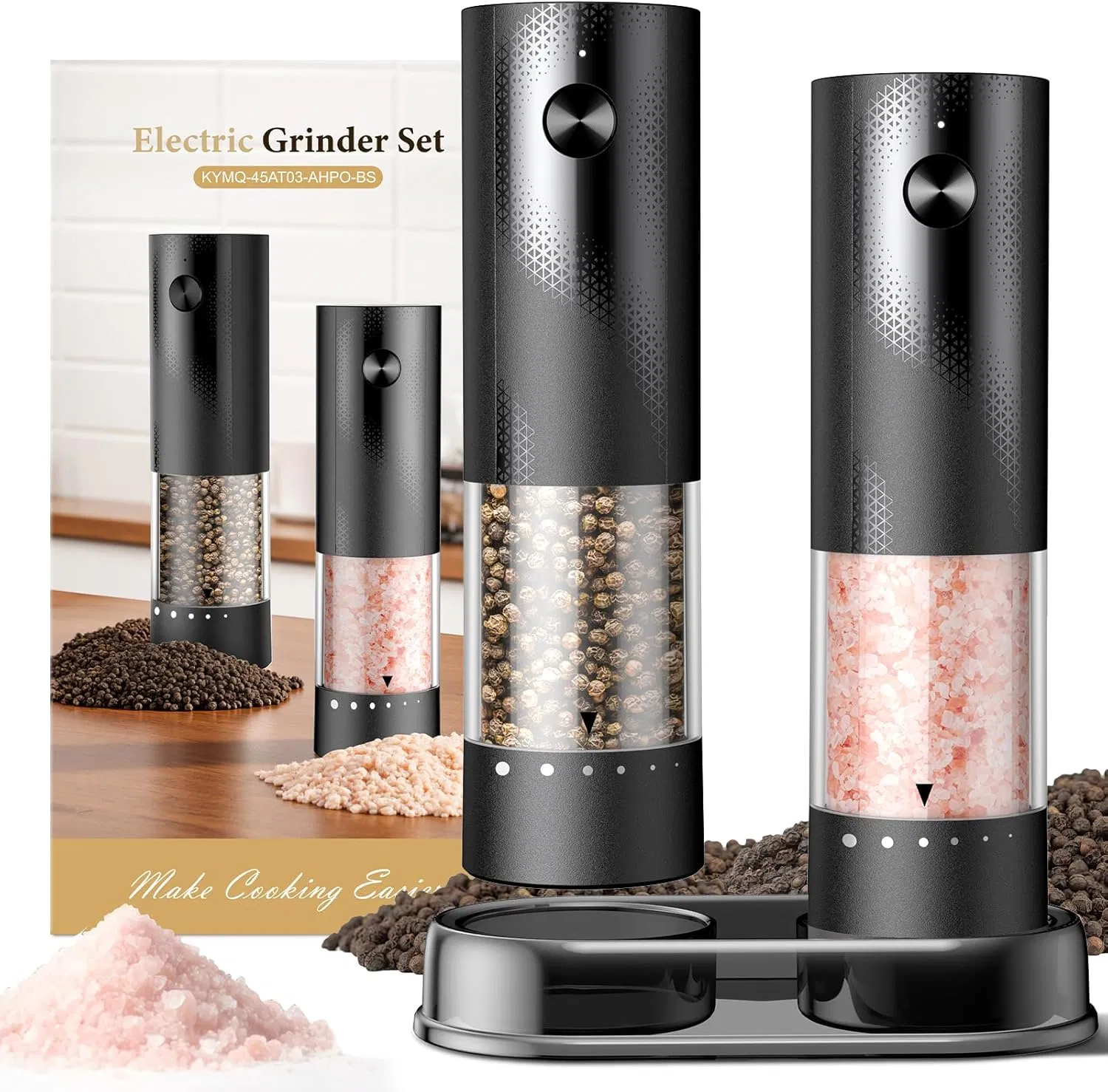 Electric Salt and Pepper Grinder Set