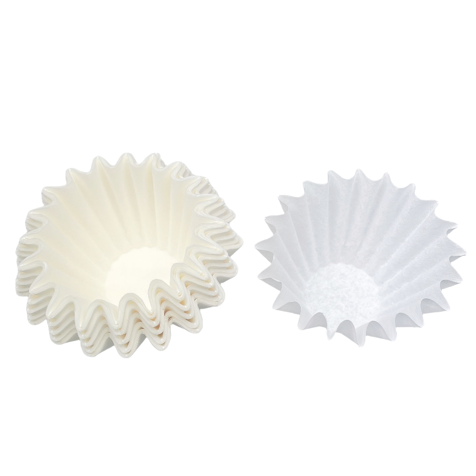 1-4 Cup Wave-Shaped Basket Coffee Filters Eco-Friendly Bowl-Shaped Paper Filters 100PCS Pack
