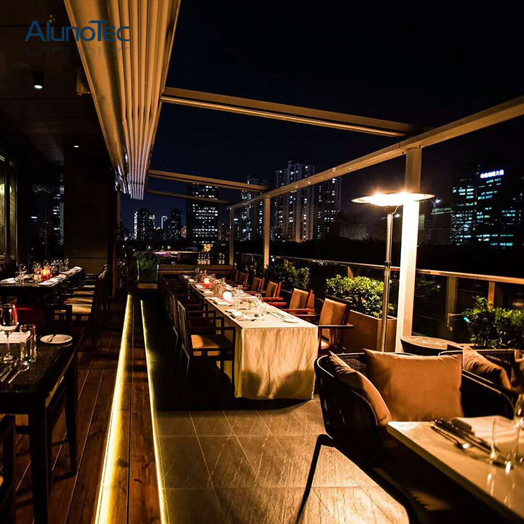 Motorized Outdoor Gazebo Retractable Roof Shading Awnings