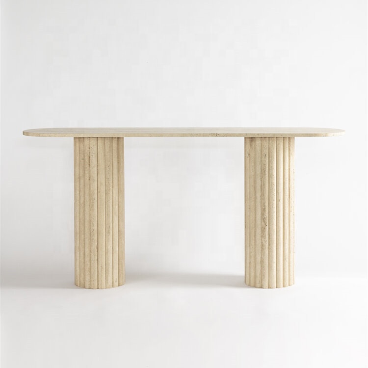 Консоль настенная черная с золотом мрамор травертин премиум