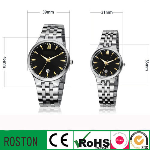 Alloy Case and Strap Couple Quartz Movement Lover Watch