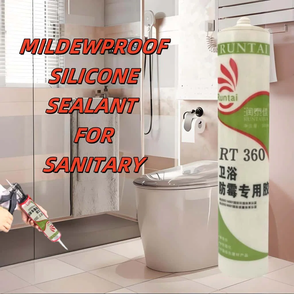 Runtai Professional Mildewproof Waterproof Silicone Sealant for Shower Rooms & Construction