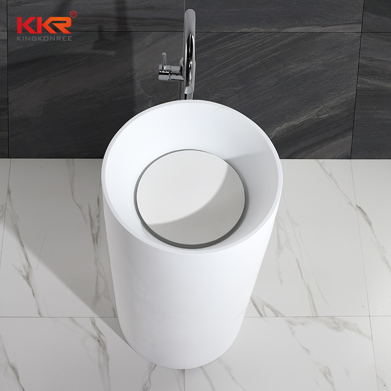 Luxury Solid Surface Freestanding Wash Basin for Bathroom