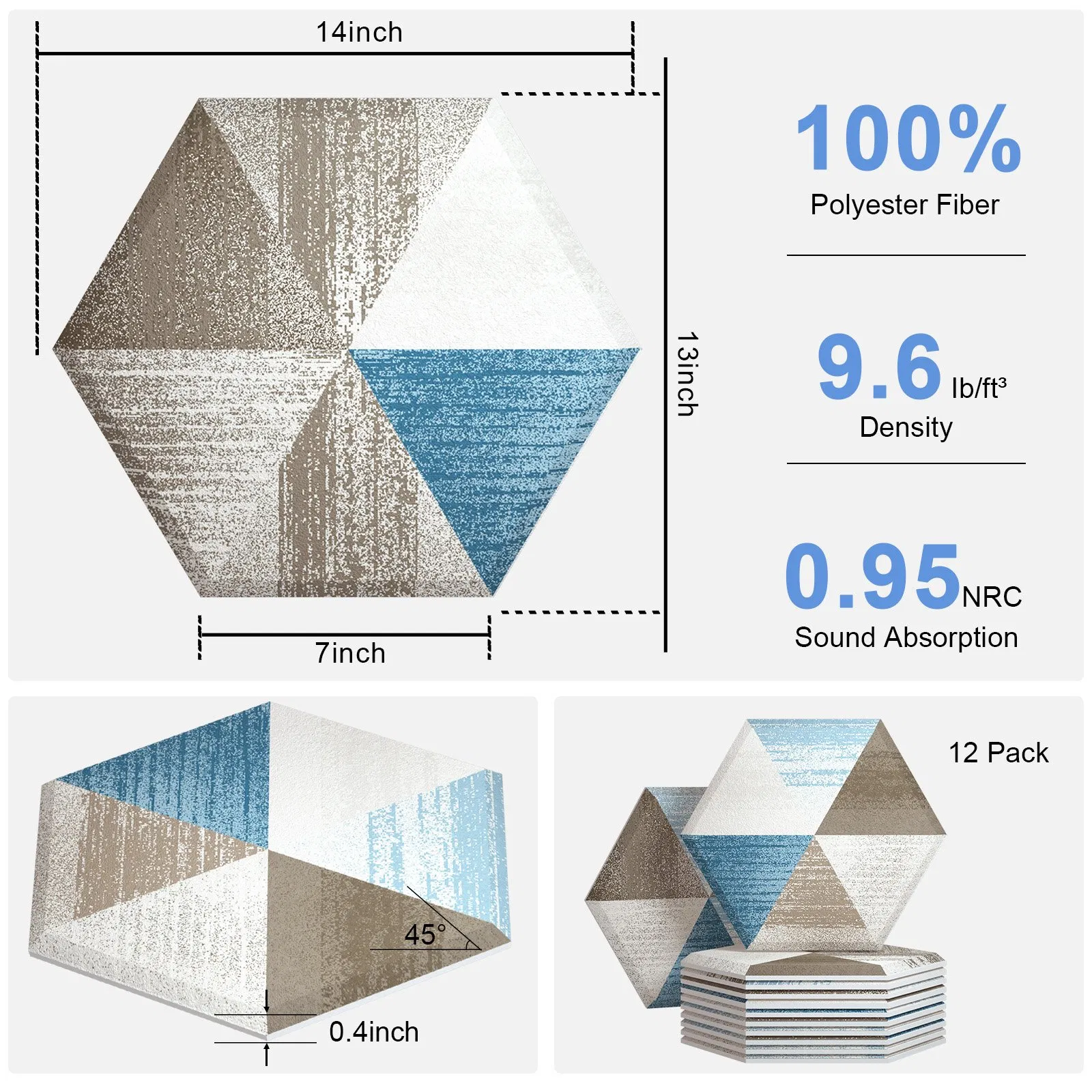 Bubos 20% off Acoustic Art Acoustic Panel Hexagon Pet Polyester Panels