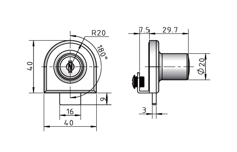 Master Key Function Glass Furniture Lock