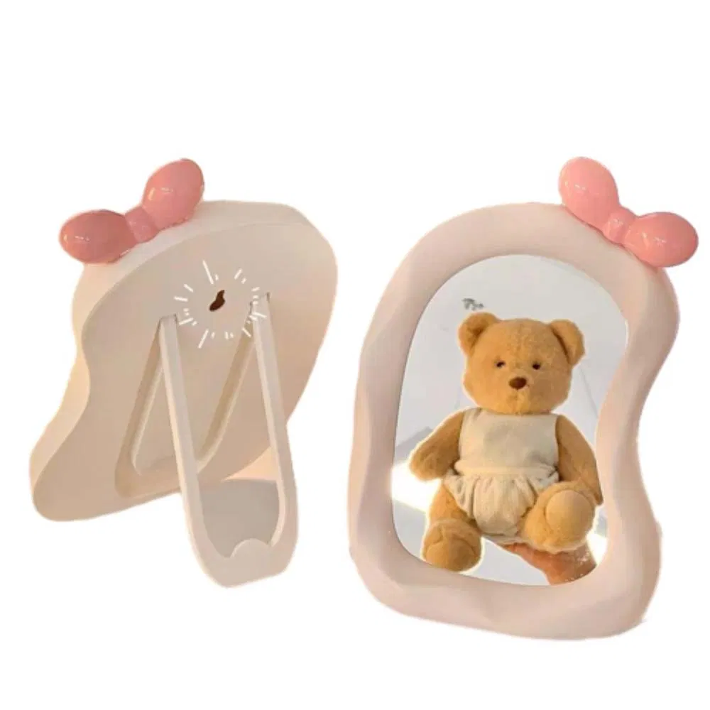 Hot Selling Modern Style Foldable Candy Color Irregular Shape Desktop Makeup Mirror