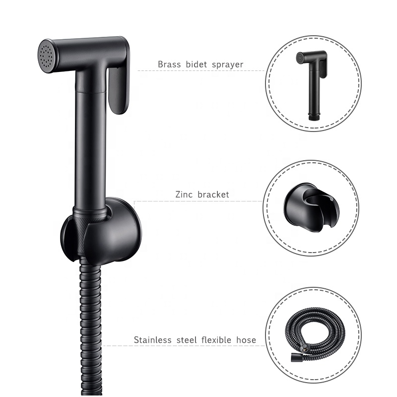 Смеситель для биде с ручным душем, прямоугольный, латунь