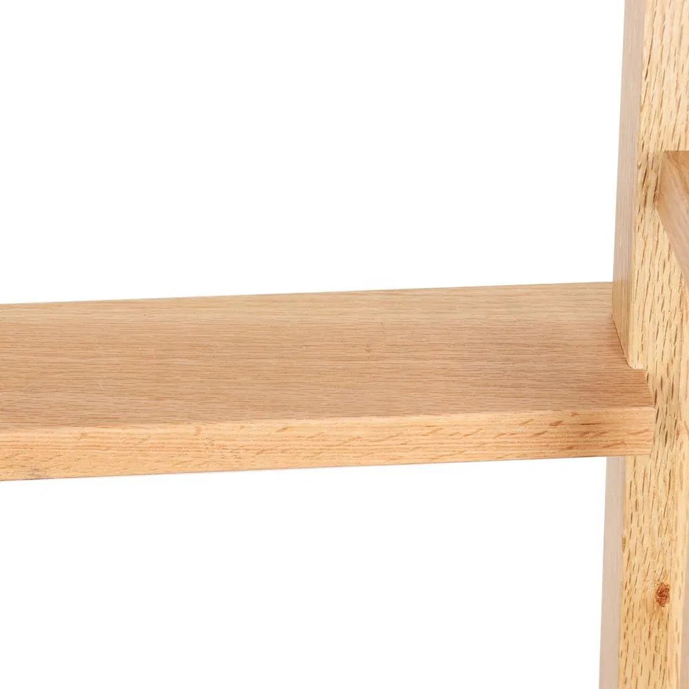 2200 mm Red Oak Ladder Factory Wholesale Price Solid Wooden Ladder with Handrail Design