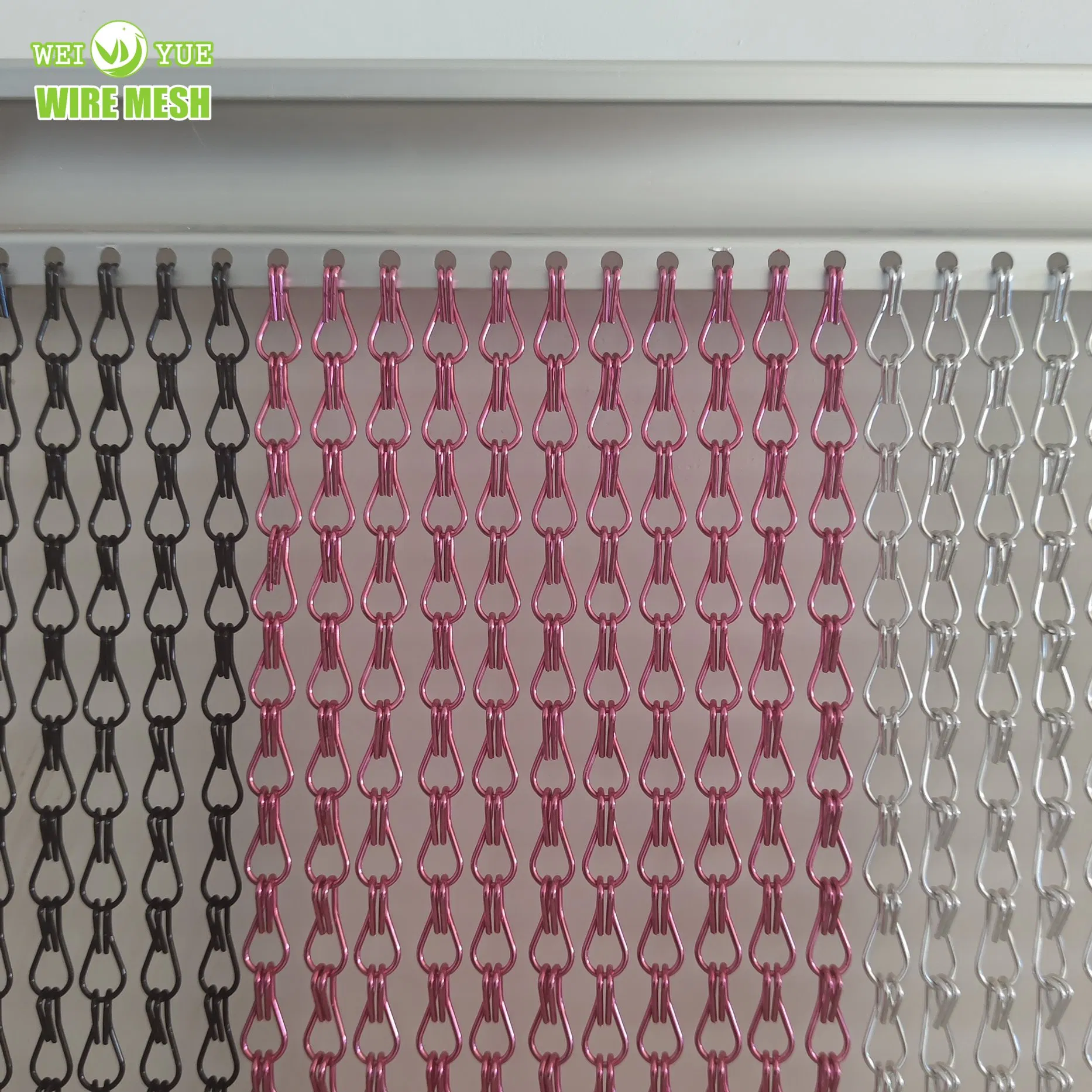 Aluminum Colorful Double Hook Chain Link Mesh Curtain