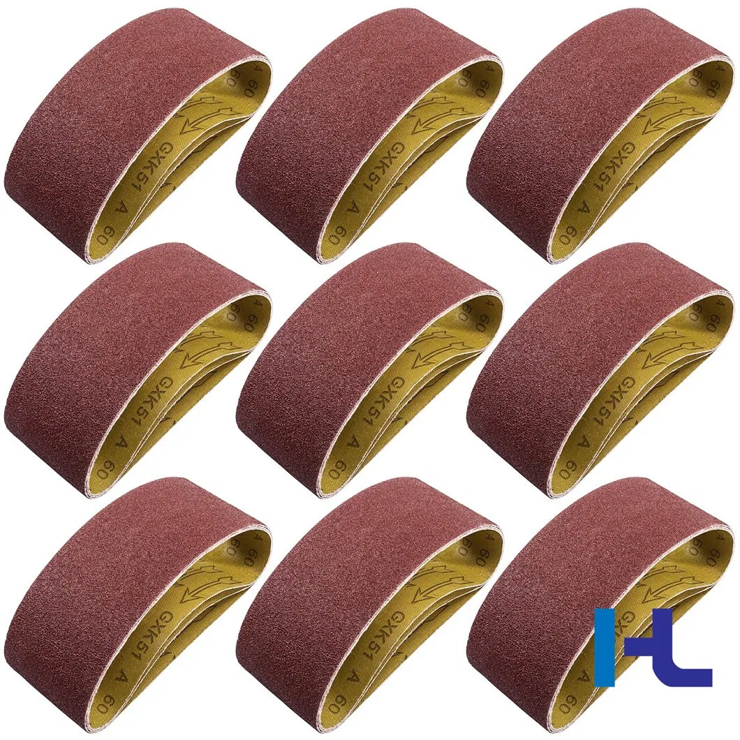 Silicon Carbide Aluminium Oxide Abrasive Endless Sanding Belts for Polishing Wood Stainless Steel Metal Surface Grinding and Rust Removing