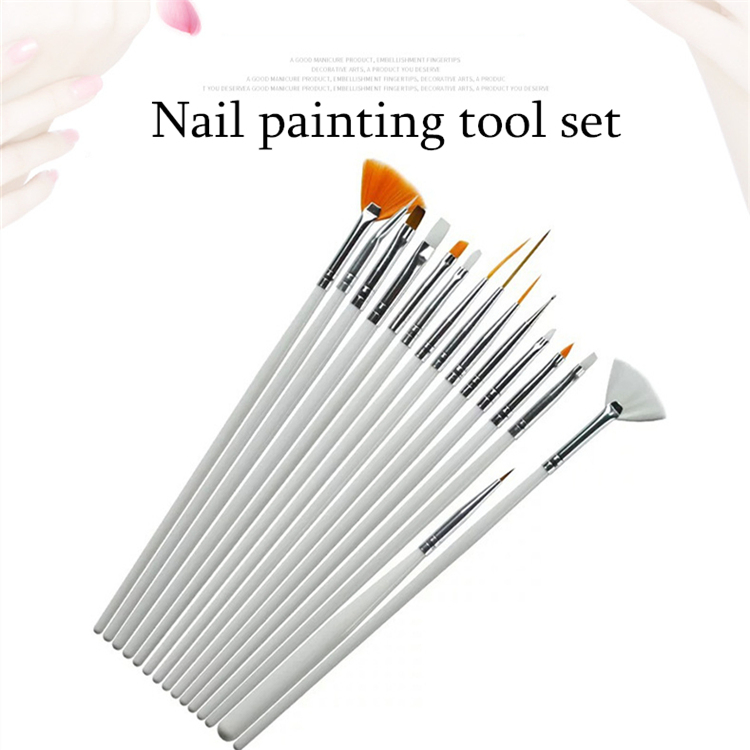 14PCS Private Logo Nail Art Painting Drawing Brush Kit, Nail Tool Products Set for Nail Salon