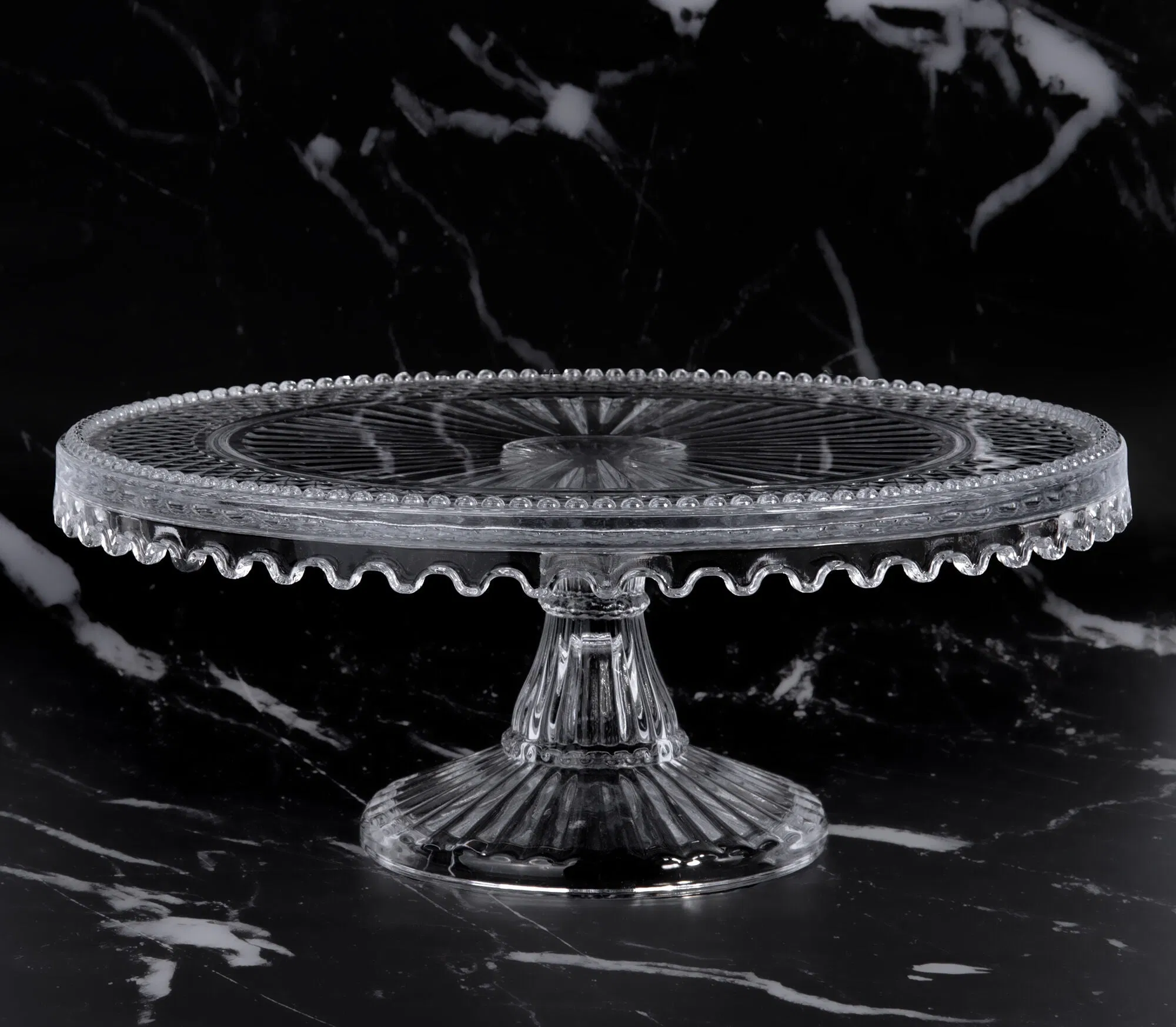 Elegant Footed Glass Dessert Platter for Stylish Serving