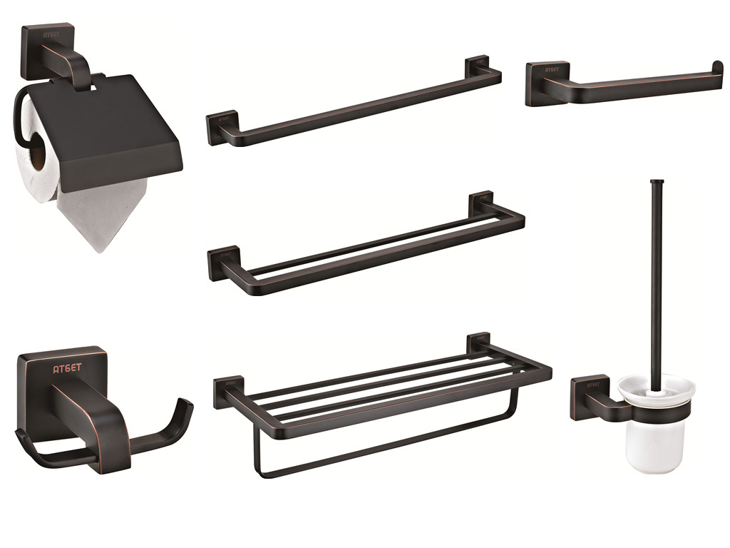 High Quality Stainless Steel Bathroom Matt Black Towel Ring for Hotel