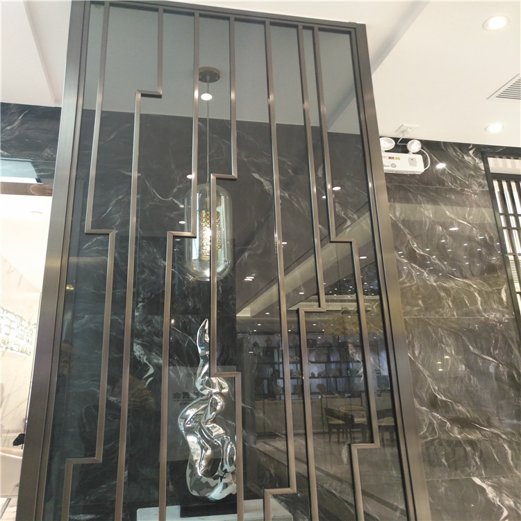 Lobby Floor to Ceiling Partition Bronze Metal Screens Stainless Steel Brass Screen