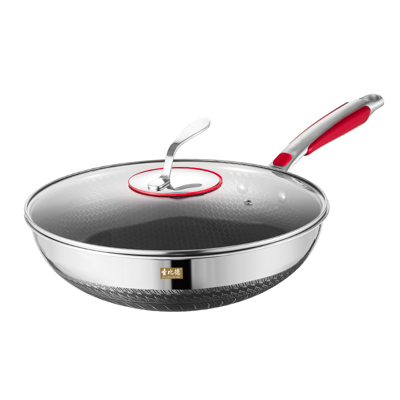 Honeycomb Non Stick 304 Frying Pan Kitchenware Stainless Steel Non Stick Frying Pan