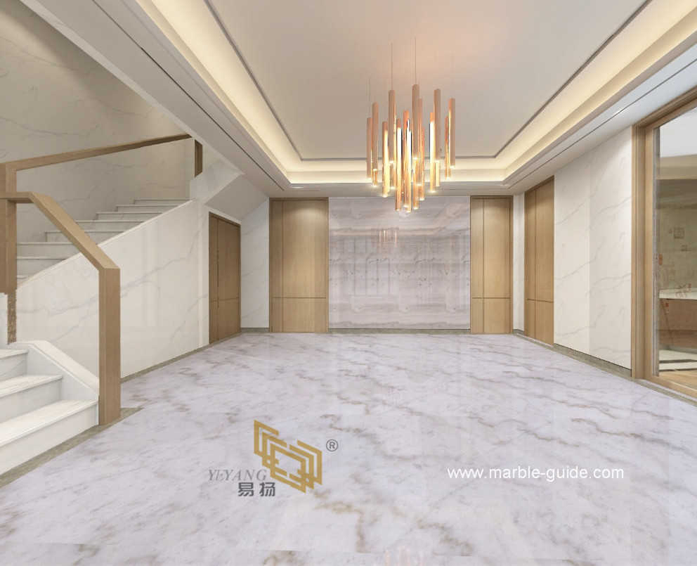 Мраморная плита Carrara White для кухни, ванной, пола