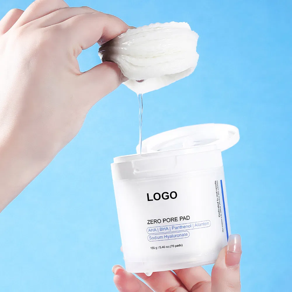 Aha BHA Lactic Acid Face Pore Beauty Makeup Toner Pads Wholesale Private Label Facial Cosmetics Skin Care