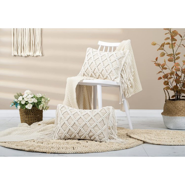 Comfy Square Pillow Cases for Bed Sofa Couch Bench