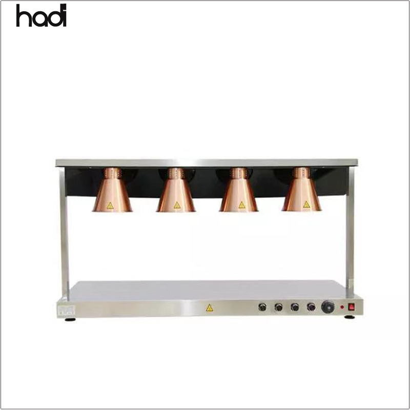Equipment for Restaurant Keep Meat Halogen Hot Food Warming Insulation Hheater Luxury Golden Bulbs Buffet Station Carving Light Food Warmer with Lamp