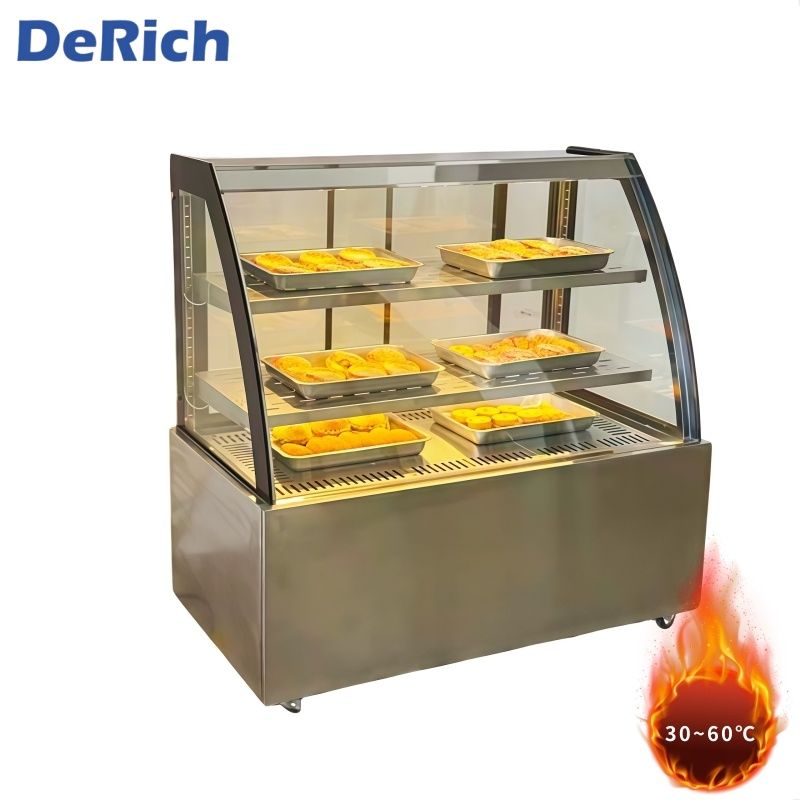 Derich Curved Glass Hot Food Warmer Display Showcase on Sale