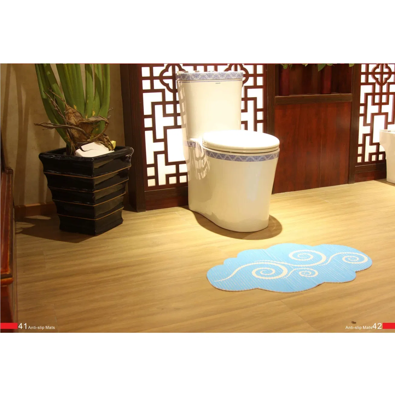 Printed PVC Foam Non-Slip Mat Anti Slip Bathmat