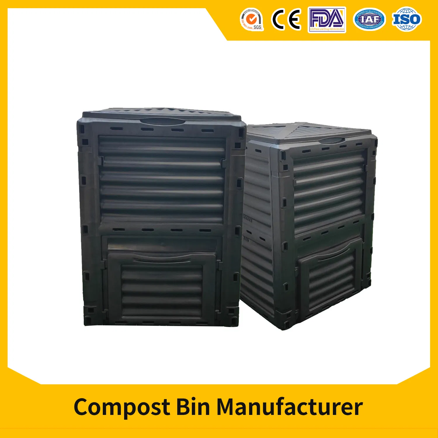 Heavy Duty Eco-Friendly Black Wholesale Household Plastic Compost Bin for Home Garden