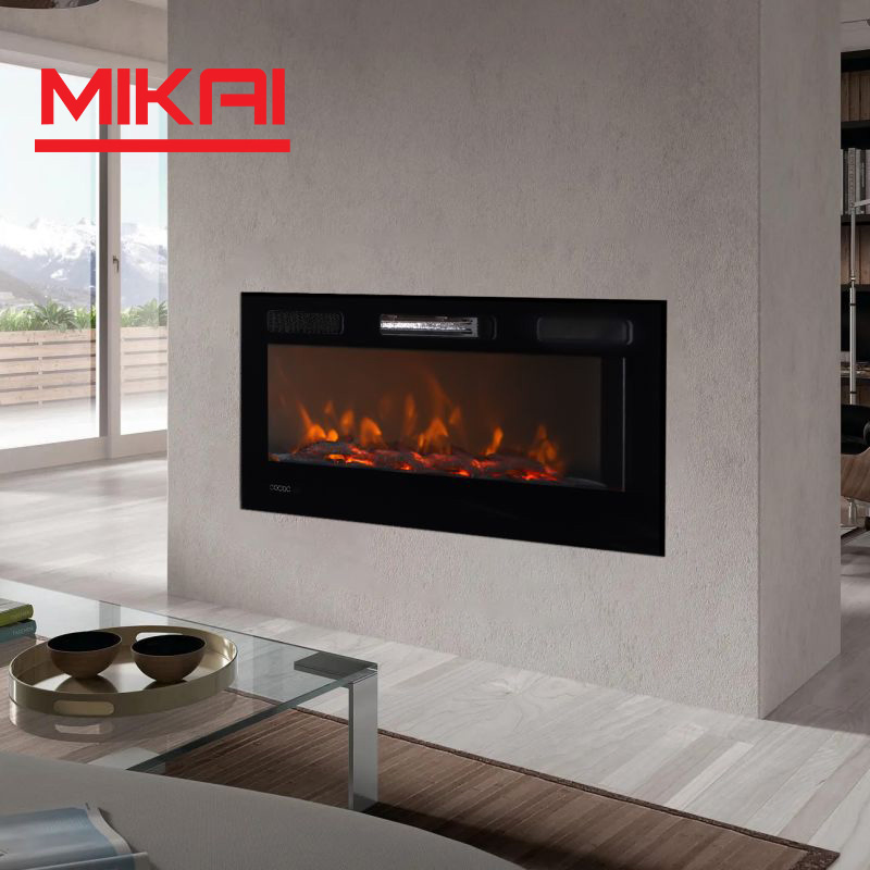 Wall Mounted Electric Fireplace Stove Insert 1.2m Length Room Heater Remote Control Decorative 3D Fireplace