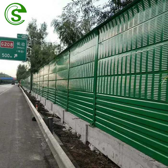 Green Residential Noise Barrier Walls Plexiglass Sound Absorption Barrier Fence