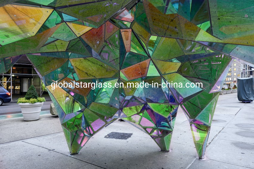 Colorful Color-Changing Glass/Colored Dichroic Glass Magic Glass/Colorful Art Sheets Glass Colorful Glass with Different Angle Shows Different Colors