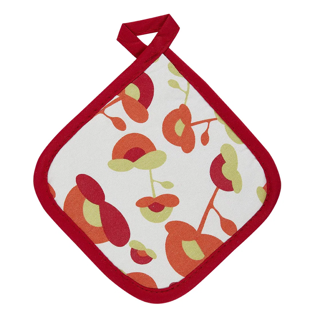 Small Potholder 12X12cm Print Red Flower Children Learn to Cook