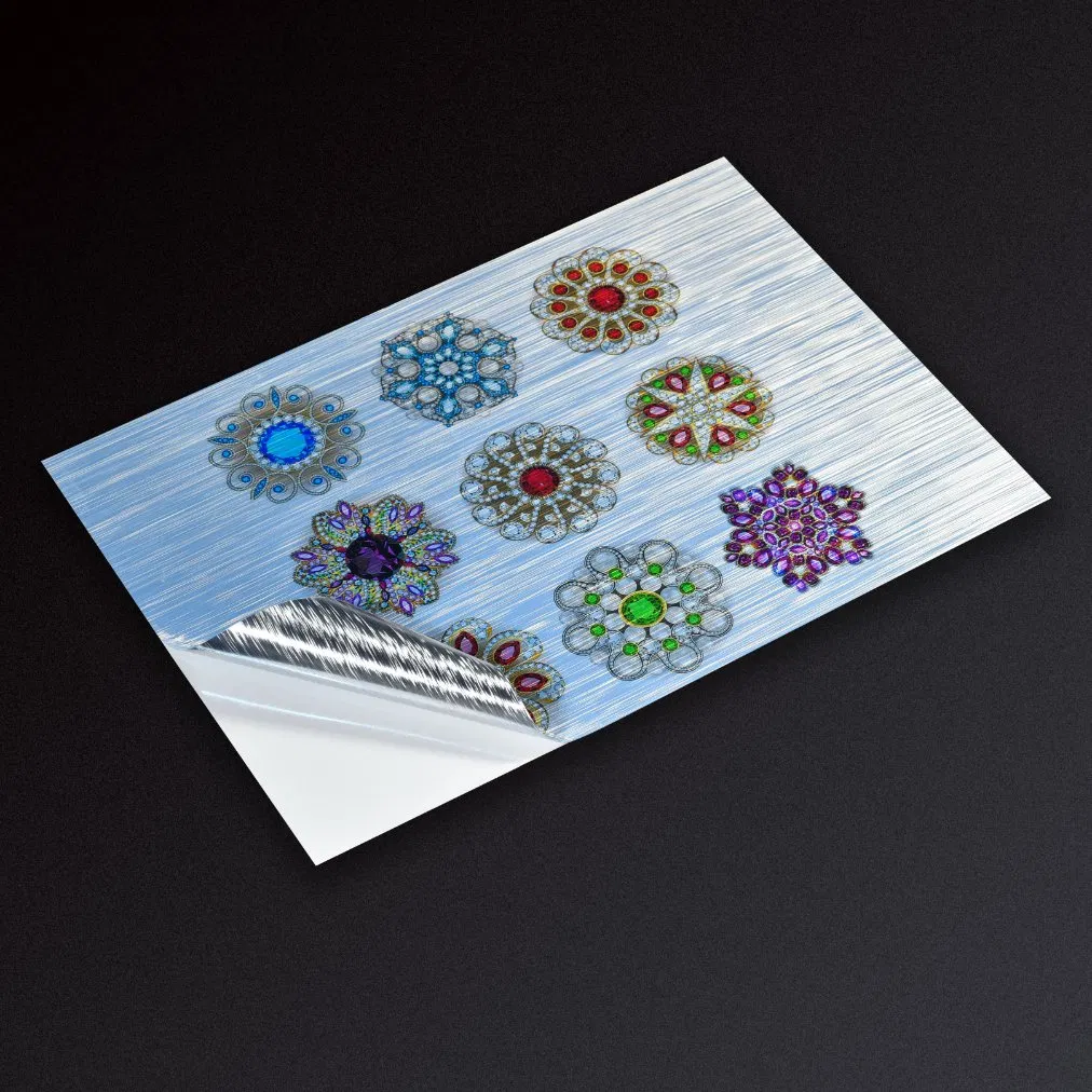 Premium Inkjet Laserjet Self Adhesive Brushed Silver Printing Label