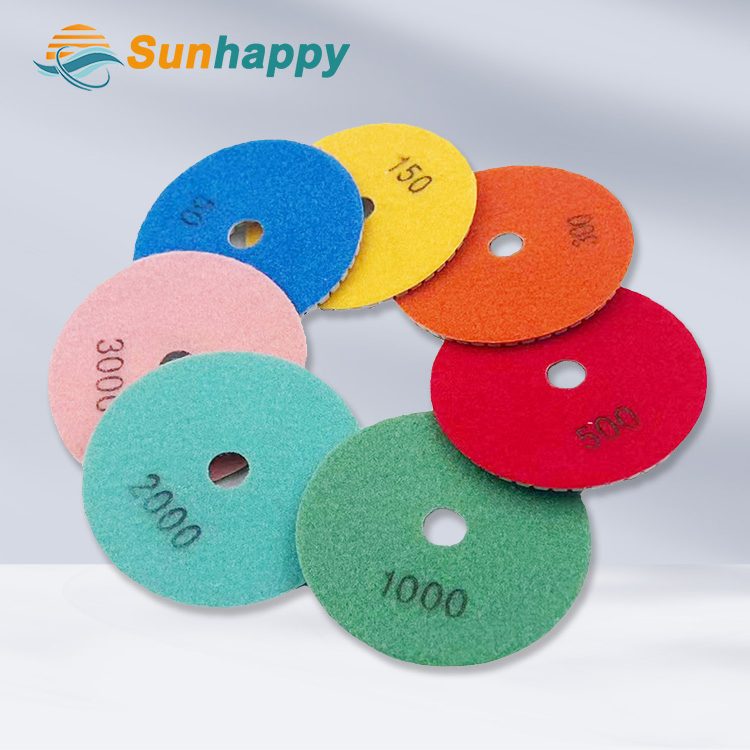 Wet Diamond Polishing Pads 100mm 75mm Polishing 50grit 100grit to 3000grit Diamond Pad Polishing