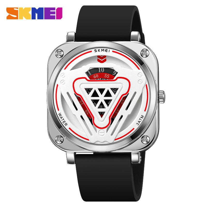 Skmei 2107 Alloy Case Soft Silicone Strap Fashion Design Men Quartz Wristwatch