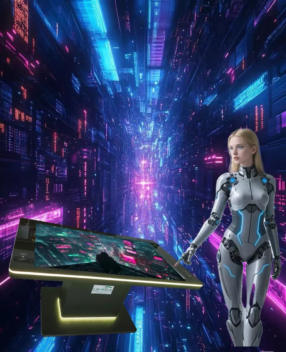 55-дюймовый интерактивный стол с Android, Windows и беспроводной зарядкой