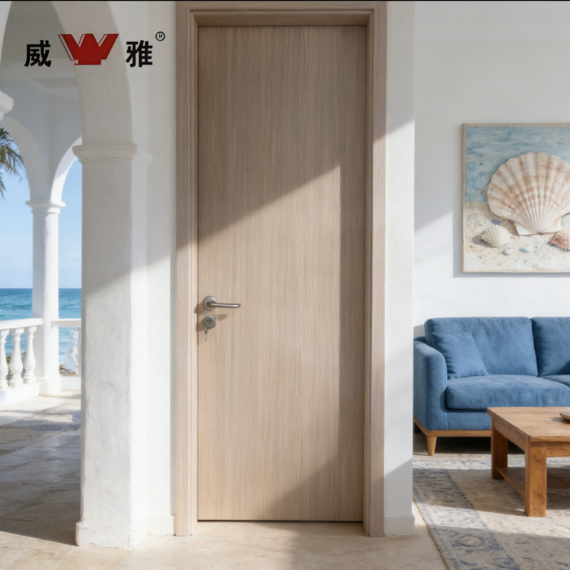 Durable Metal Frame Fireproof Hotel Lobby Interior Solid Wooden Door for Luxury Applications