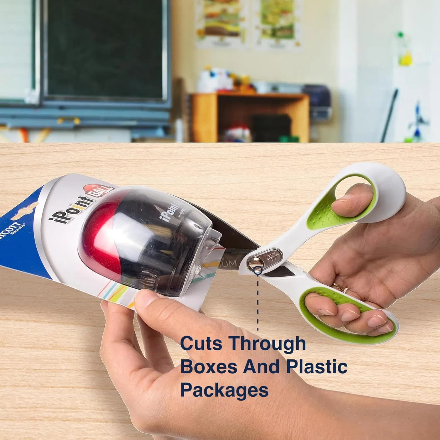 Титановые ножницы для ткани 7 и 9 дюймов, бело-зеленые