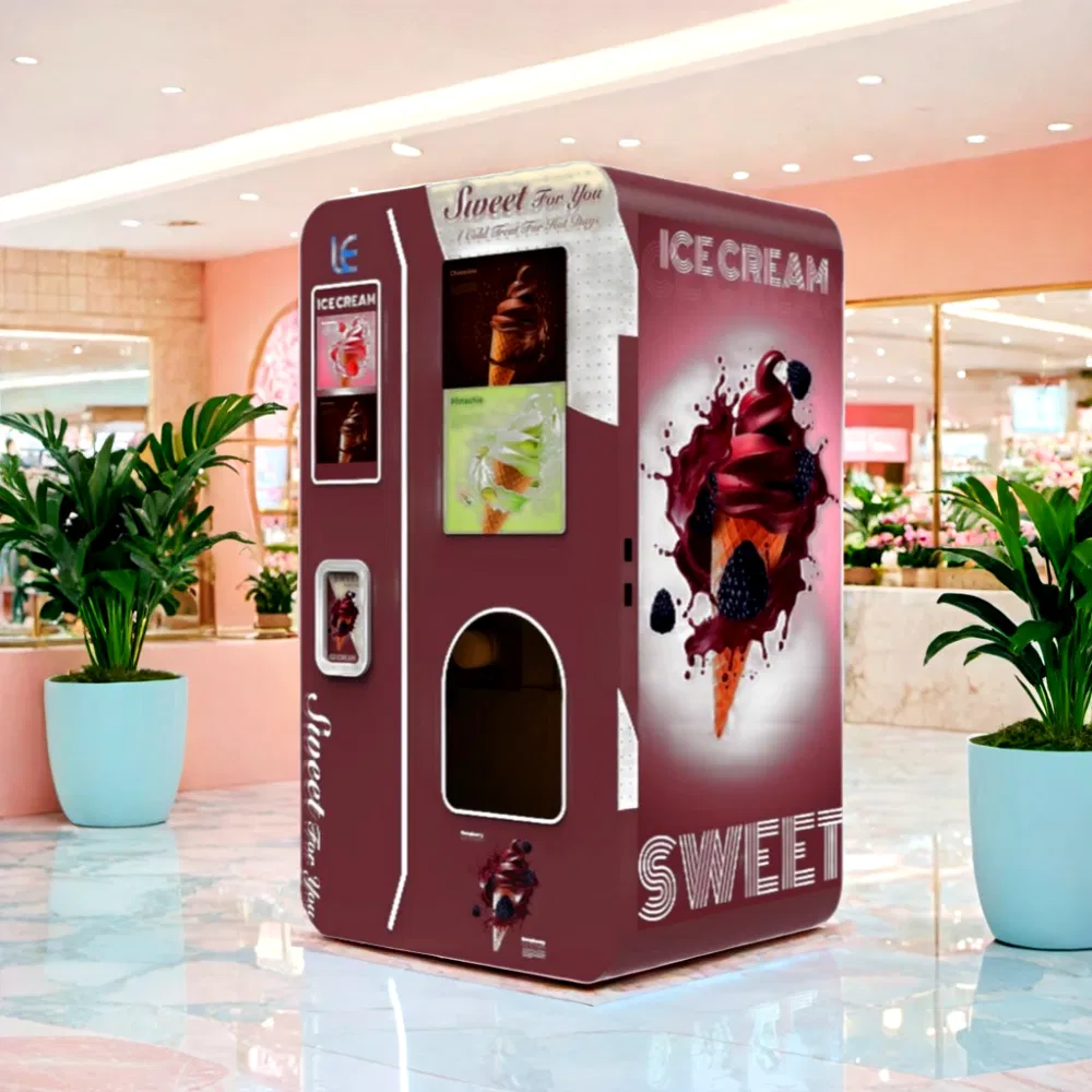 Heavy Duty 27 Inch Touch Screen Soft Ice Cream Vending Machine for Business