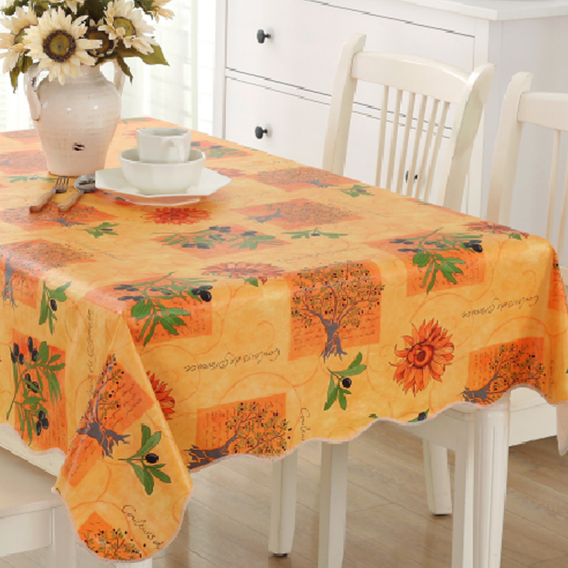 PVC 100% Waterproof Oil Proof Spill Proof PVC Wipe Clean Tablecloth
