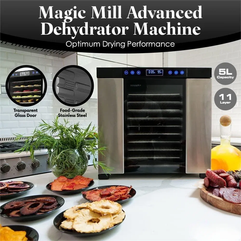 Meat Jerky Temperature Control Adjustable Timer Stainless Steel Trays Food Dehydrator Machine