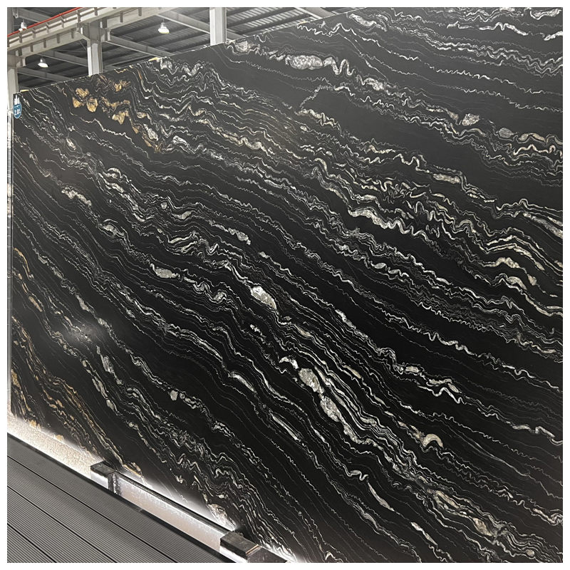 Brazilian Black and Gold Tropical Storm Quartzite Slabs
