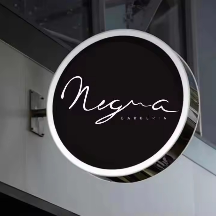 Outdoor Advertising Round Rotating LED Logo Sign 3D Acrylic Light Box Display