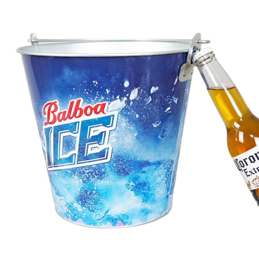 Promotional Custom Metal Ice Bucket Tin Plate Bucket Cooler for KTV Bar Accessories