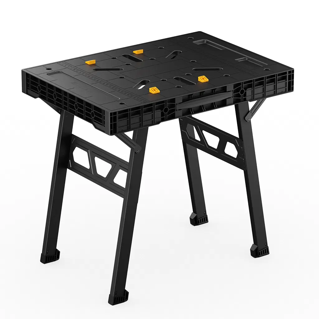 Collapsible Woodworking Worktable with 4 Stop Blocks Attachments