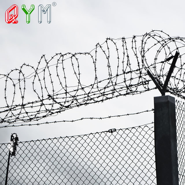 Airport Fence Razor Barbed Wire Anti-Climb Prison Fence Panels