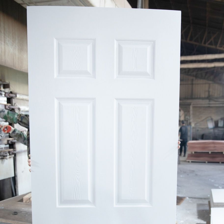 Wholesale Hotel and Home WPC Hollow Interior Door Skin Waterproof PVC Plywood Laminated Cheap Woven Wood Veneer Skin Doors