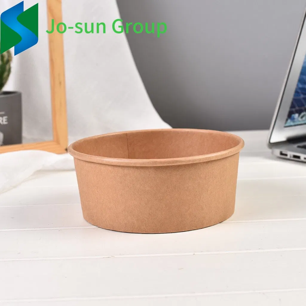 High Quality Food Grade Wholesale Disposable Water and Oil Proofing Kraft Paper Bowl with Plastic Lid