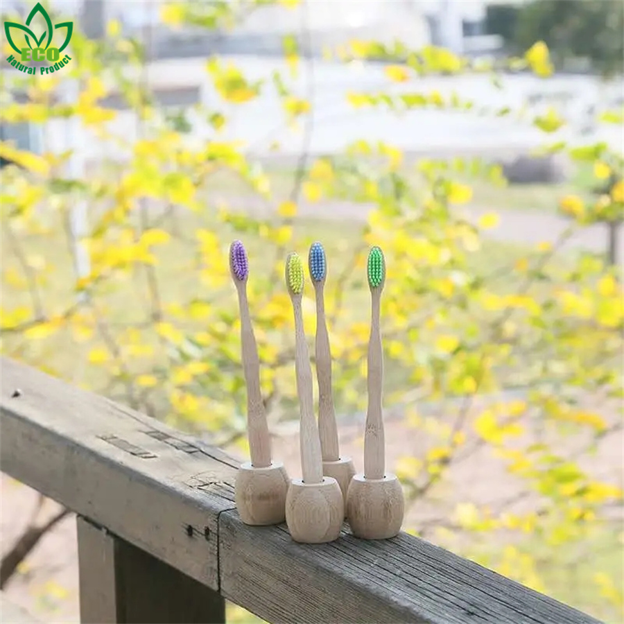 Home Bathroom Vanity Top Sink Stand Mini Bamboo Toothbrush Holder for Hotel