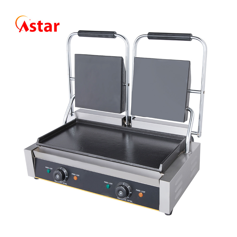 Popular Electric Double Plate Panini Sandwich Grill for Kitchen Equipment