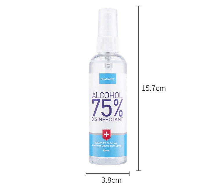 Portable 60ml/1bottle 0em Liquid Hand Sanitizer 75% Alcohol Disinfectant Spray