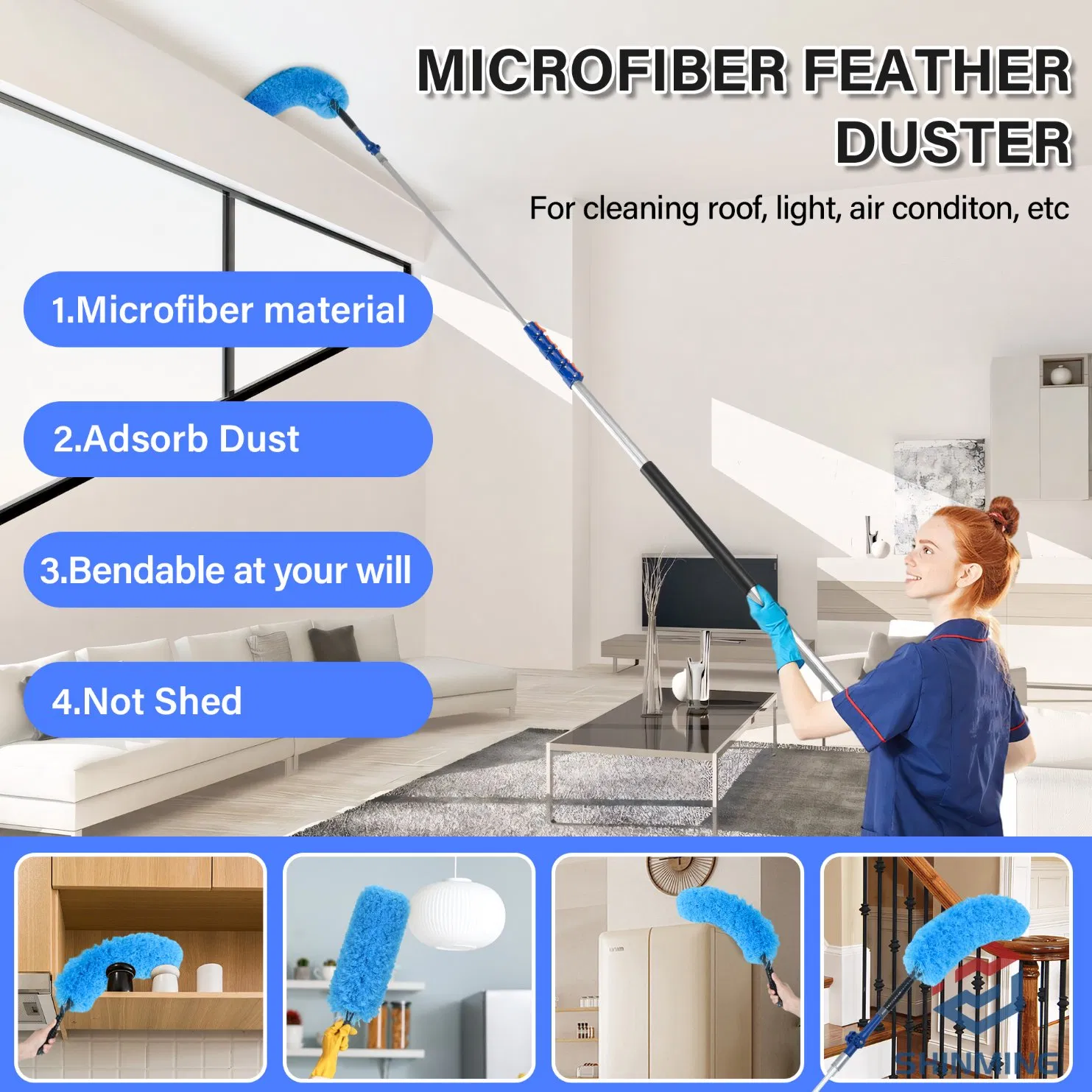Aluminium Telescopic Cleaning Kit Extension Pole Cleaning Tool Set